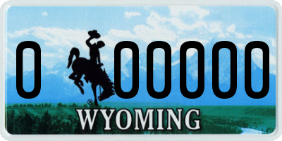 WY license plate 000000