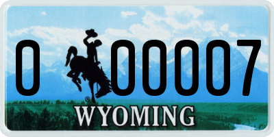 WY license plate 000007