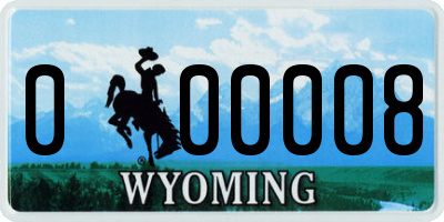 WY license plate 000008