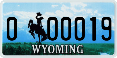 WY license plate 000019