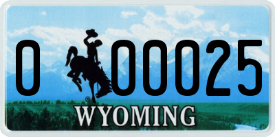 WY license plate 000025