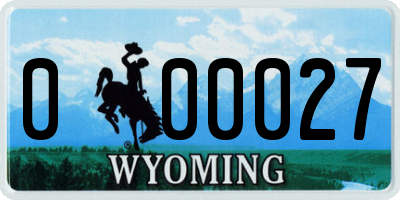 WY license plate 000027