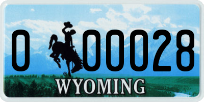 WY license plate 000028