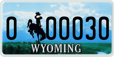 WY license plate 000030