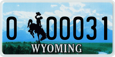 WY license plate 000031