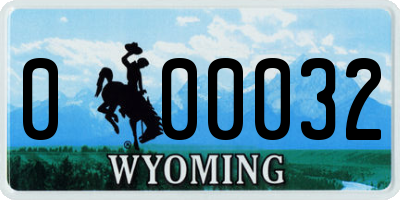 WY license plate 000032