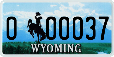 WY license plate 000037