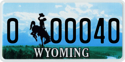 WY license plate 000040