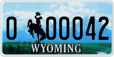 WY license plate 000042