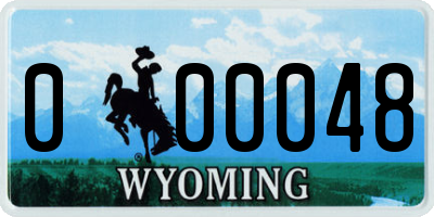 WY license plate 000048