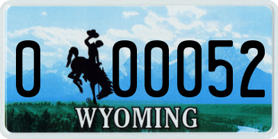 WY license plate 000052