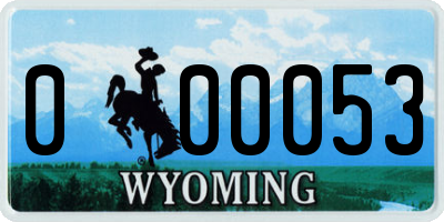 WY license plate 000053