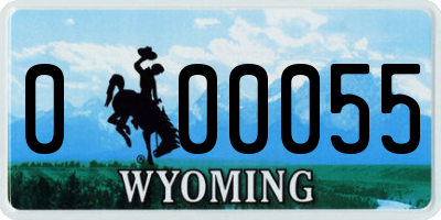 WY license plate 000055