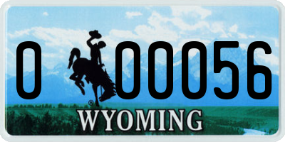 WY license plate 000056