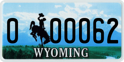 WY license plate 000062