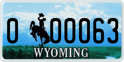 WY license plate 000063