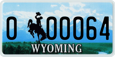 WY license plate 000064