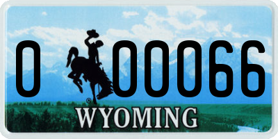 WY license plate 000066