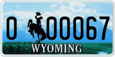 WY license plate 000067