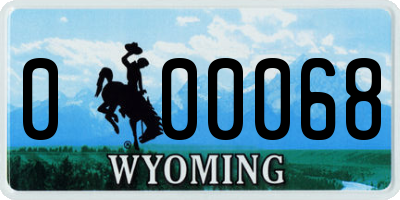 WY license plate 000068