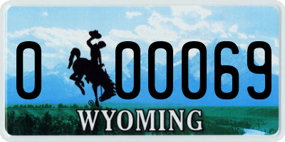 WY license plate 000069