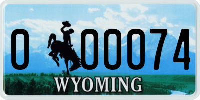 WY license plate 000074