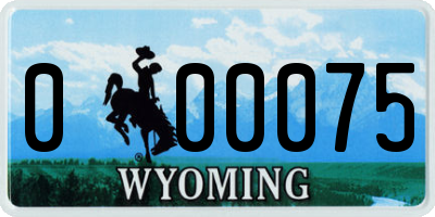 WY license plate 000075