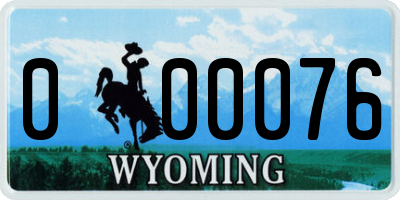 WY license plate 000076