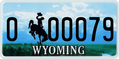 WY license plate 000079