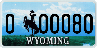 WY license plate 000080