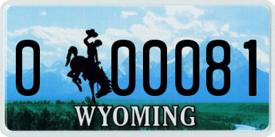 WY license plate 000081