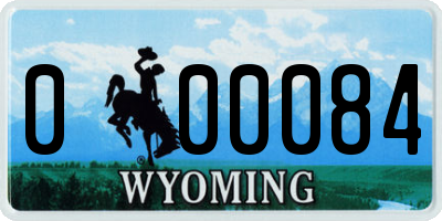 WY license plate 000084