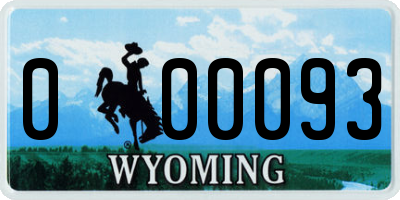 WY license plate 000093