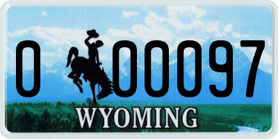 WY license plate 000097