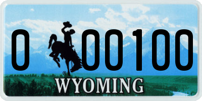 WY license plate 000100