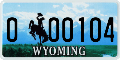 WY license plate 000104