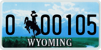 WY license plate 000105