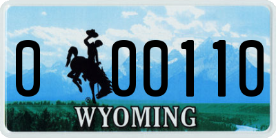 WY license plate 000110