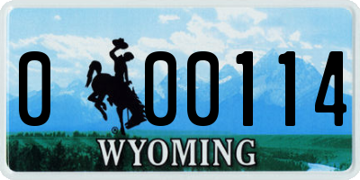 WY license plate 000114