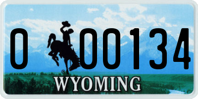 WY license plate 000134