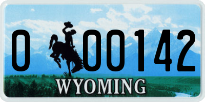 WY license plate 000142