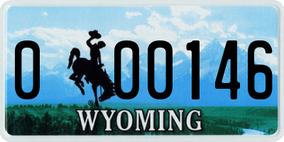 WY license plate 000146