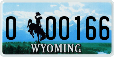 WY license plate 000166