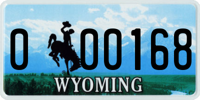 WY license plate 000168