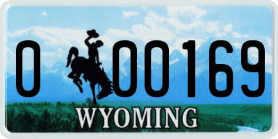 WY license plate 000169