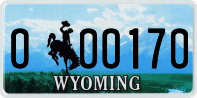 WY license plate 000170