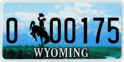 WY license plate 000175