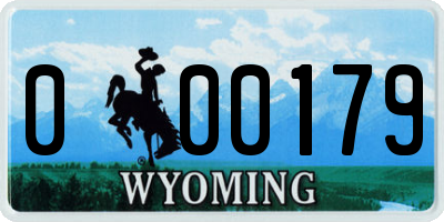 WY license plate 000179