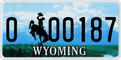 WY license plate 000187