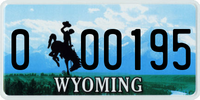 WY license plate 000195